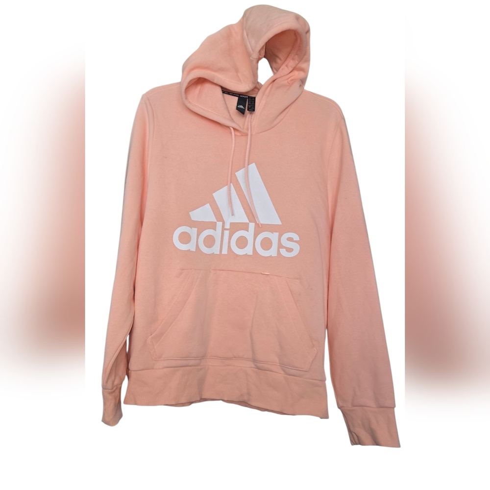Adidas Light Coral Hoodie with White Logo